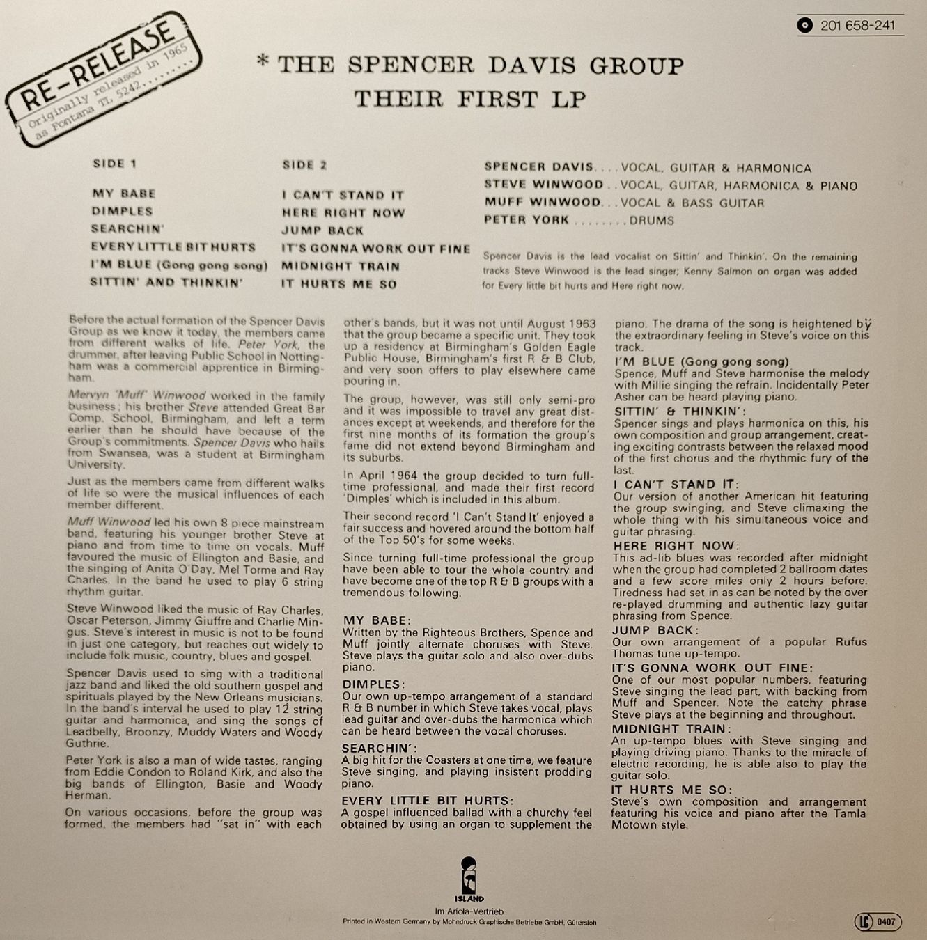 Dischi in vinile: LP "Their First LP" von The Spencer Davis Group – Usato da Winterthur venduto da DanielaB07 1