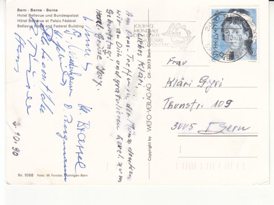 Ansichtskarten: Bern 1990 – Gebraucht aus Bürglen TG von StampGraf 1