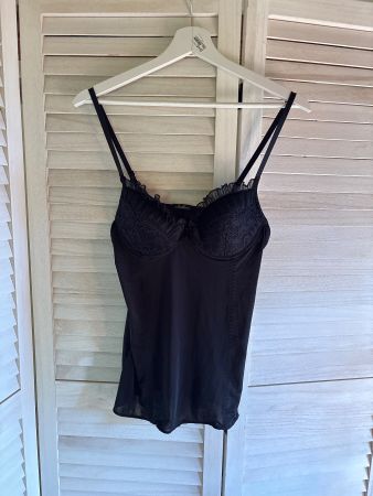 Damen Bustier schwarz mit Spitze, wie neu, Grösse S
