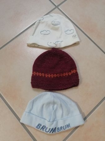 Mützen Baby 3-teilig , 1-4 Monate