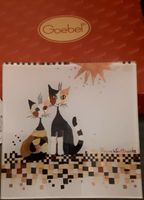2 Katzen Katze DUE AMICI Glas Schale Eckig Quadrat Schwarz