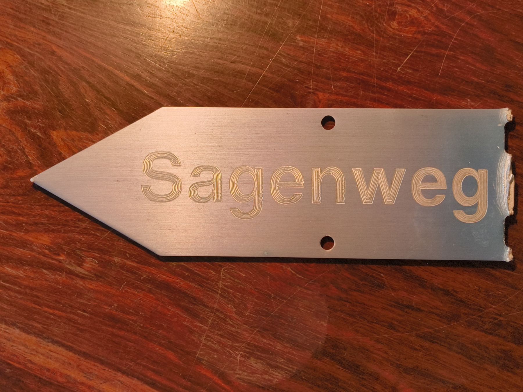 Insegne: Wegweiser Sagenweg Alu Eloxiert hellblau – Difettoso da stettlen venduto da VintageBern_ch