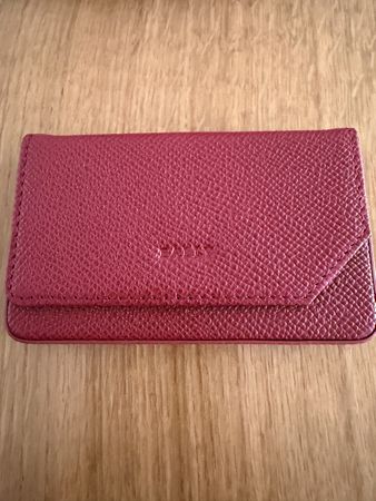 New Bally Red Leather Business Card Wallet