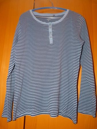 Shirt von The Basics, Gr. L, blau-schwarz