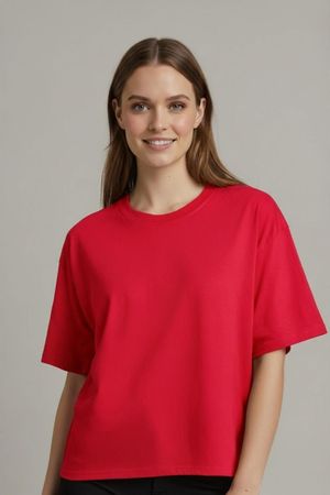 Fruit of the Loom Rotes T-Shirt - Größe M