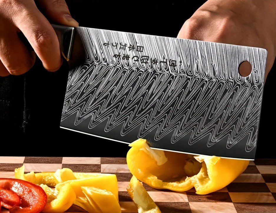 Küchenmesser: Japanisches Edelstahl Küchenmesser / Hackmesser / Allzweck – Neu und originalverpackt aus Muttenz von  3