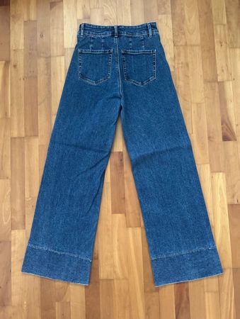 Jean femme bleu taille haute wide leg Stradivarius 38