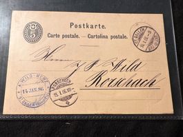 Postkarte 1886 St.Gallen - Rorschach