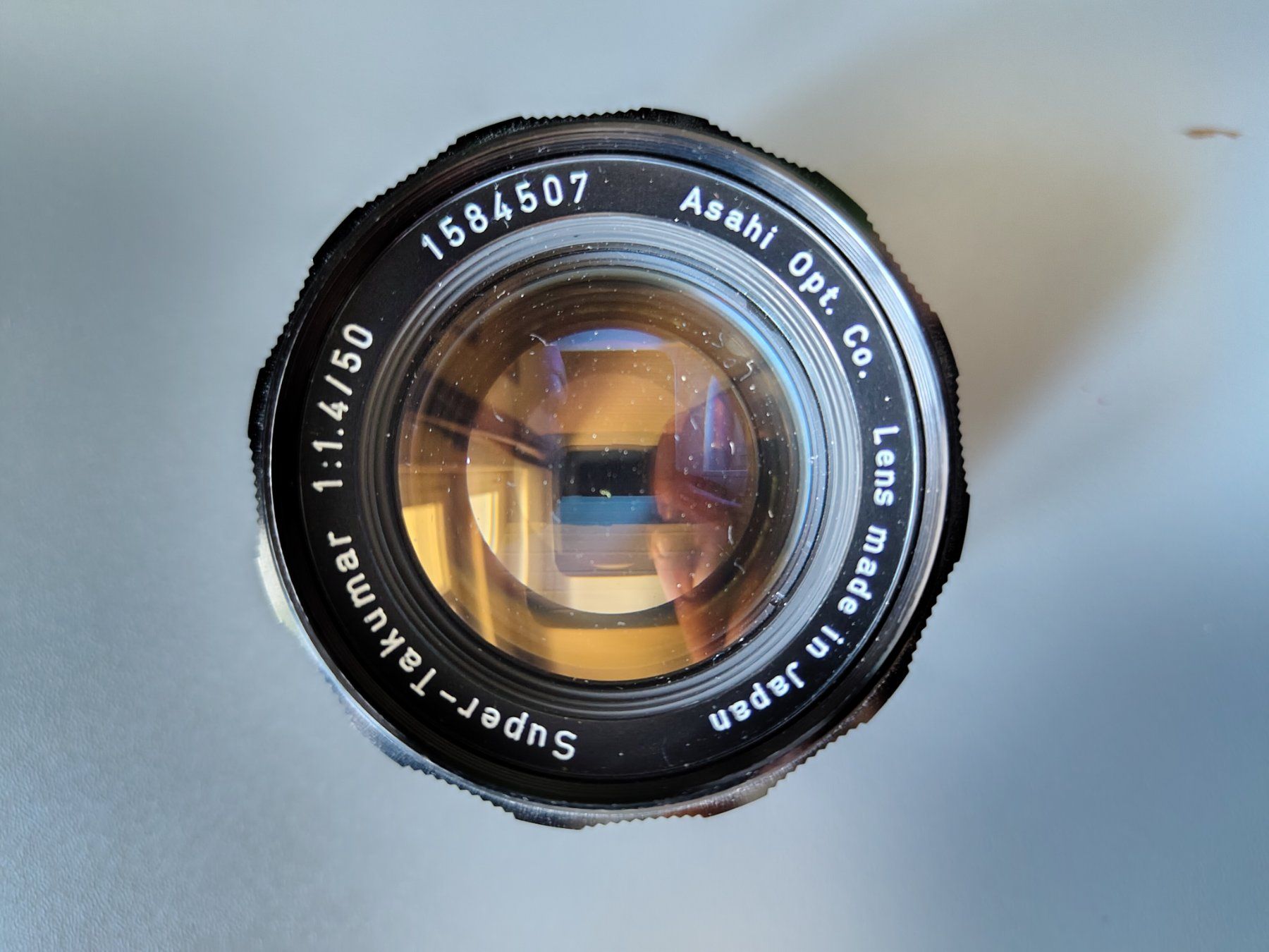 Pentax Obiettivi: Ashai Pentax Super Takumar 1:1.5/50 Objektiv – Usato da Basel venduto da OleThiele