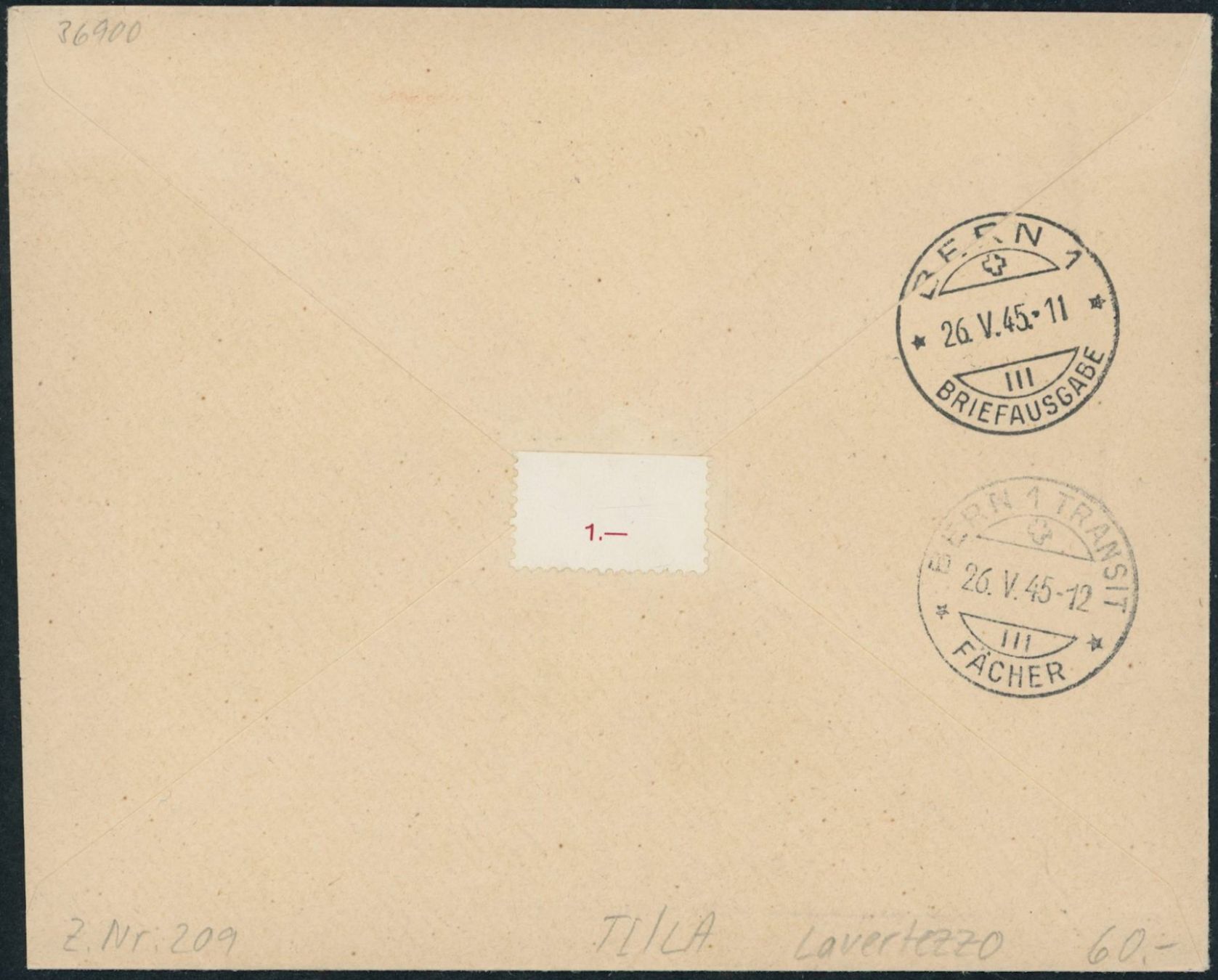 Alle Briefmarken: TI Lavertezzo - Brief - EF – Gebraucht aus Schindellegi von leecollect 1