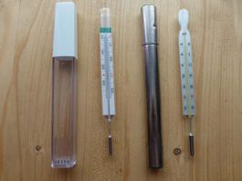 Im Set: 2 St. antike Quecksilber-Fiebermesser