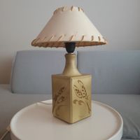 70er Jahren / Frankreich / Töpferlampe botanisches Dekor