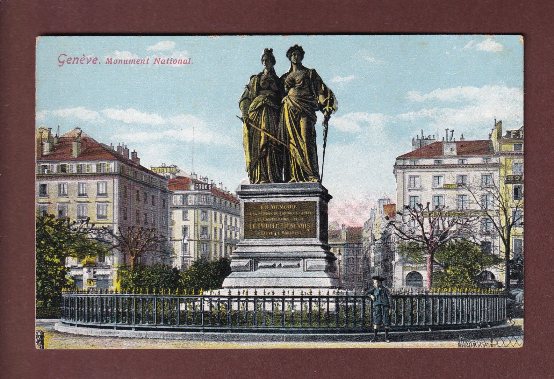 Cartoline postali: GENEVE - Monument National – Usato da Pully venduto da nicecards-shop
