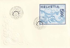 2000, NABA St. Galler-Stoffmarke Nr. 998, auf Blanco-FDC.