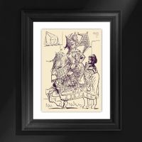 Pablo Picasso - Ritter und Page-  1961 - Gerahmt