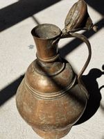 Antiker Krug aus Kupfer mit Vogel - Vintage Deko!