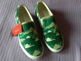 Bucketfeet Slip-Ons, Grün Bergmuster, Gr. 37 - NEU!