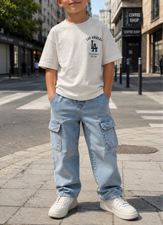 JEAN CARGO BLEU CLAIR POUR ENFANT