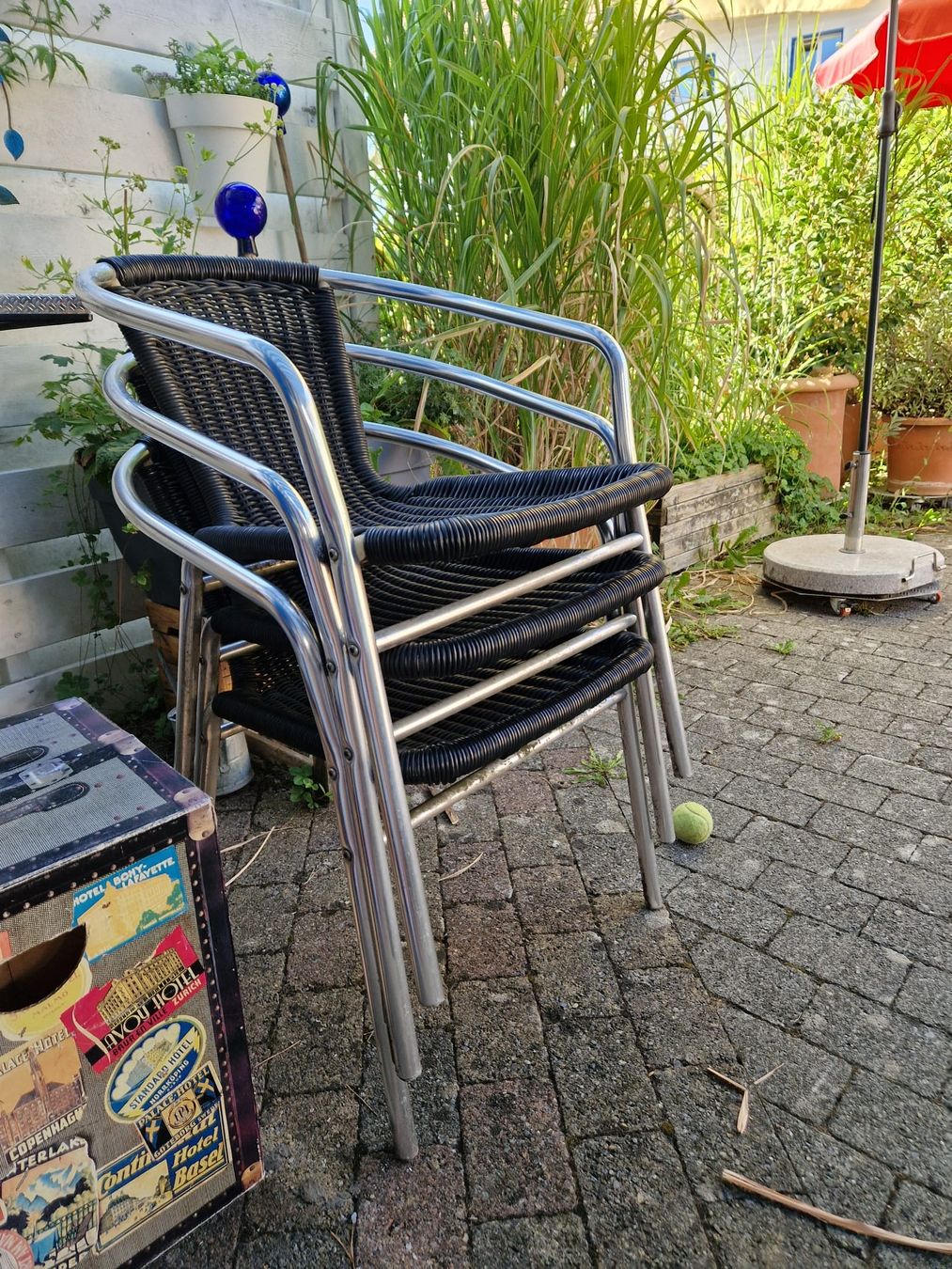 Sedie: 4 Designer Bistro Gartenstühle aus Alu  – Usato da Dietlikon venduto da anbe64 3
