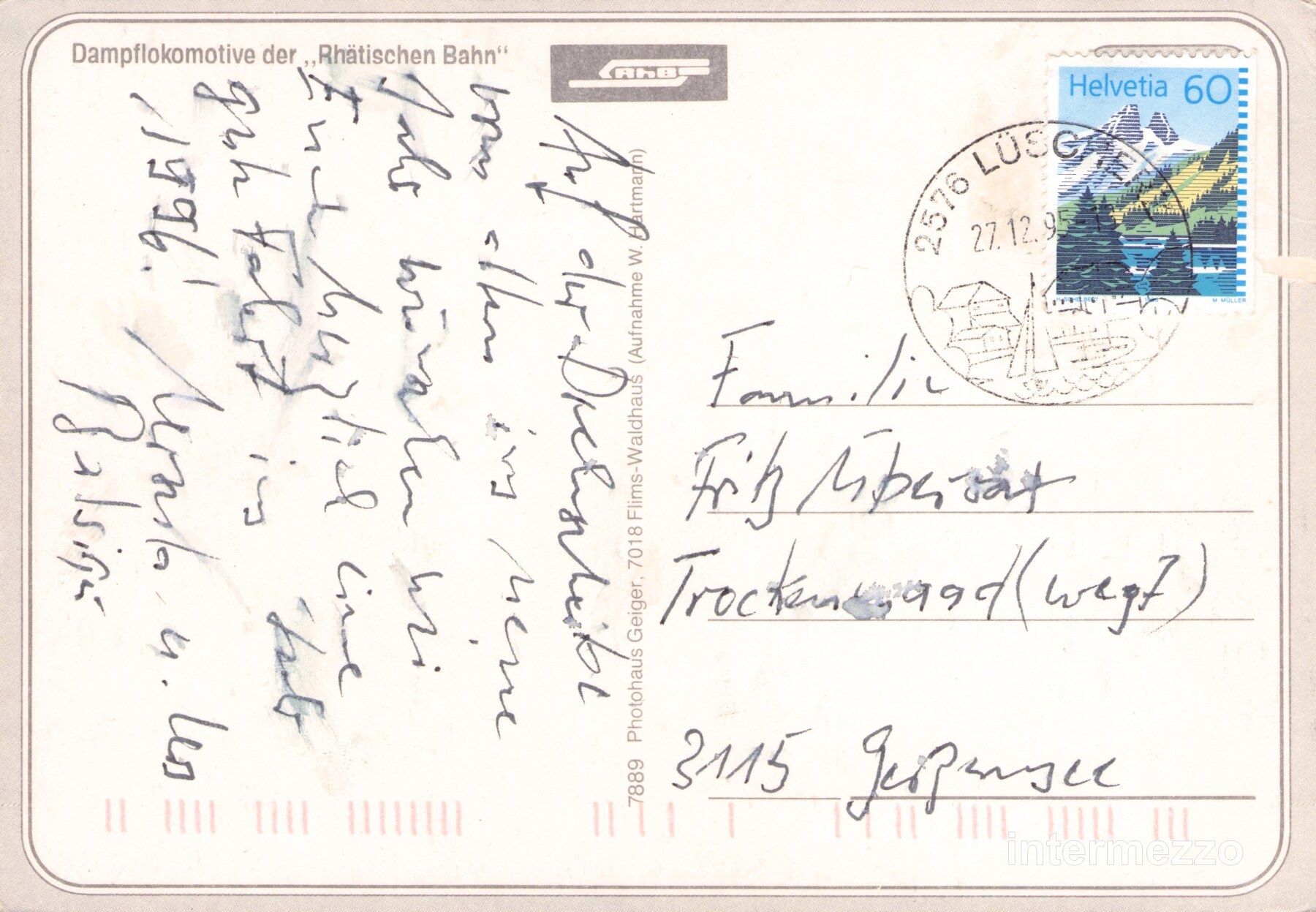 Cartoline postali: Bahn // Dampflok 107 Rhätische Bahn // Lok – Usato da Basel venduto da intermezzo12 1
