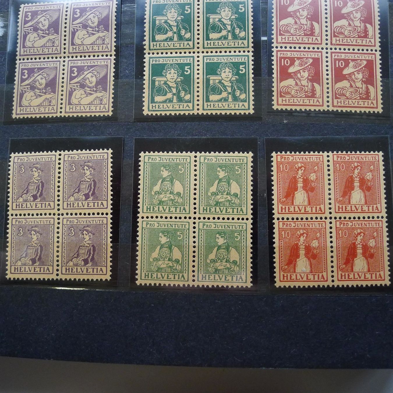 Tutti i francobolli: 1913-1963, ** postfrische Viererblöcke Pro Juventute!! – Usato da Sursee venduto da Luzernerraute 3