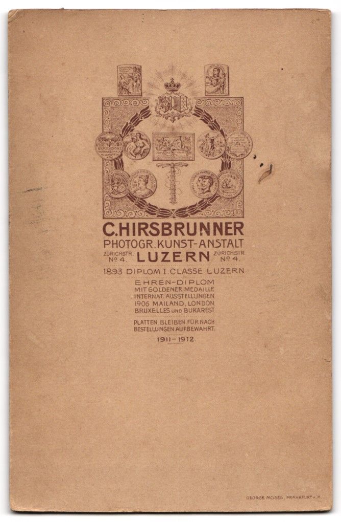 Fotografie & Manifesti: Fotografie C. Hirsbrunner, Luzern, Ehepa – Usato da Berlin venduto da bartko-reher 1