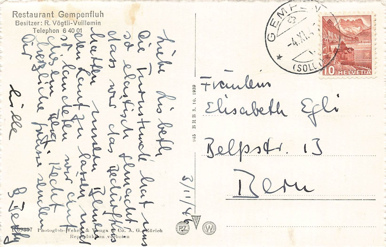 Cartoline postali: Restaurant Gempenfluh – Usato da Biasca venduto da Blenio71 1