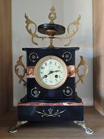 Französische Kaminuhr 19.Jhd Marmor gold