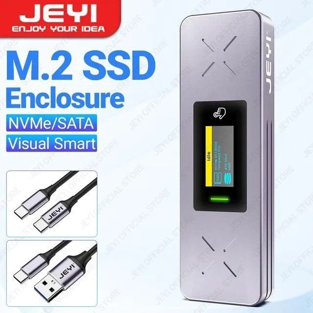 Boîtier SSD M.2 NVMe/SATA USB 3.1 Gen 2 – Transparent, Compatible 2230/2242/2260/2280, Jusqu'à 10 Gbit/s, Plug & Play