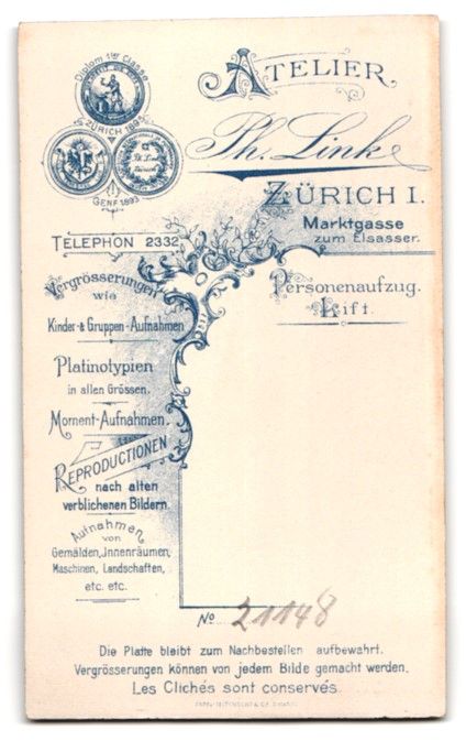Fotografie &  Plakate: Fotografie Ph. Link, Zürich, Marktgasse – Gebraucht aus Berlin von bartko-reher 1