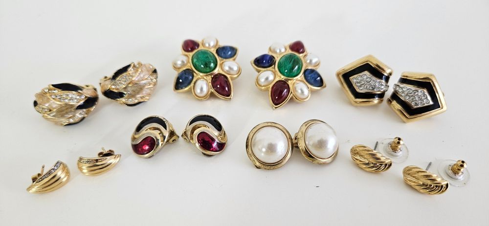 Boucles D'oreilles Vintage En Laiton Et Cuir - Lot à Restaurer Ou à Porter Détourné - Modèle LBB0242