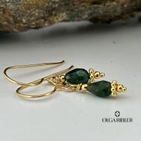 Ohrhänger - Turmalin - Sterling Silber 925 gelbvergoldet