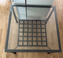 Couchtisch Glas Metallgitter schwarz 70x70cm guter Zustand