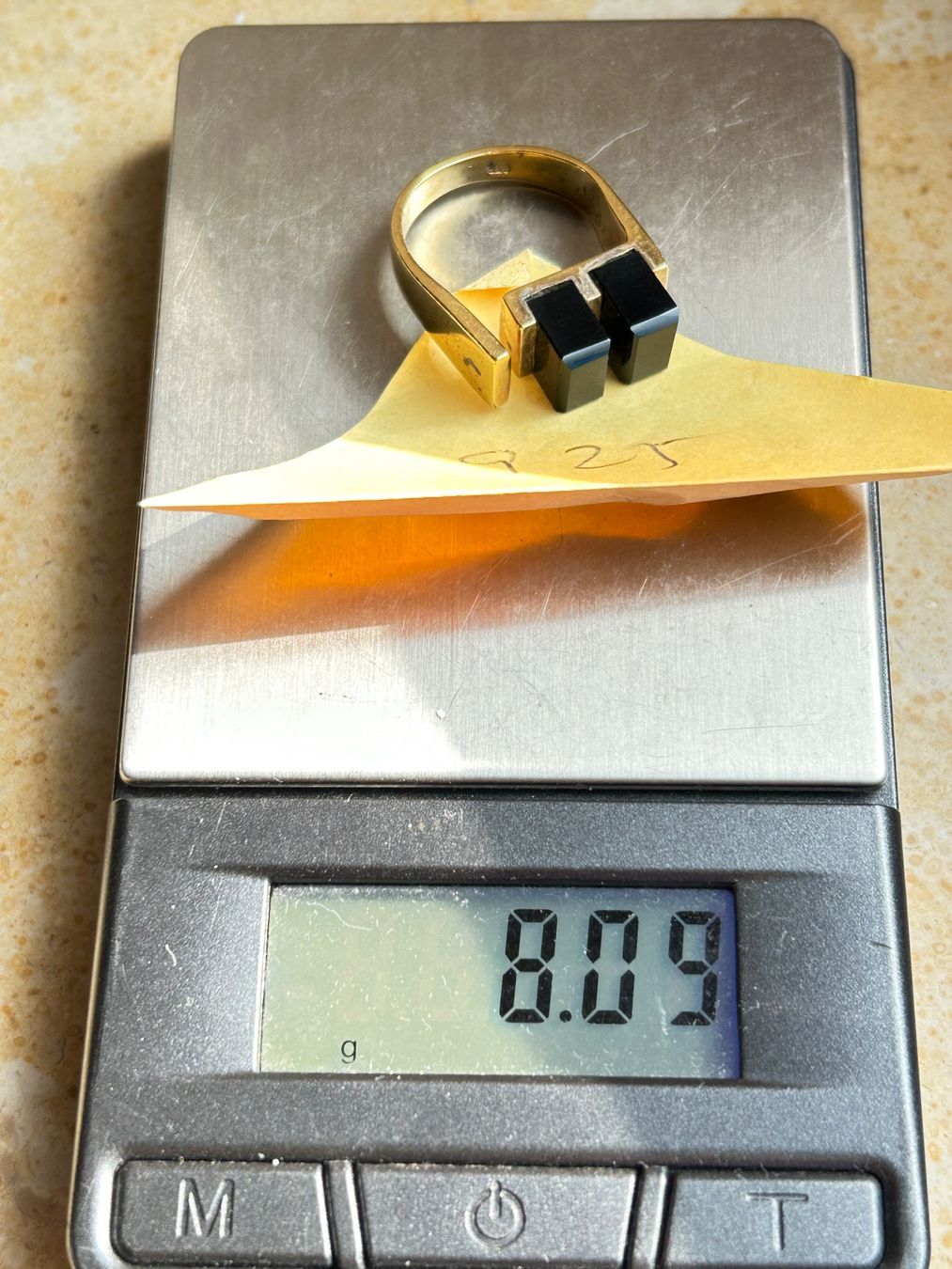 Anelli: Vintage Ring mit Onyx Steinen (Grösse 56) – Usato da Dittingen venduto da Bellevista 9