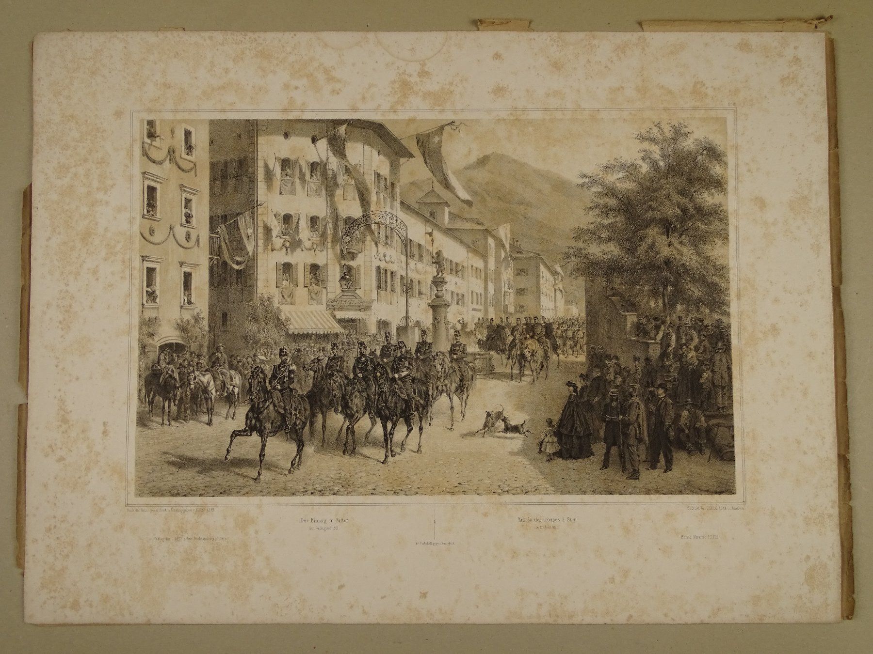 Stiche: TRUPPENZUSAMMENZUG 1861, 16 LITHOGRAPHIEN – Gebraucht aus Grüningen von Kartensammler 9