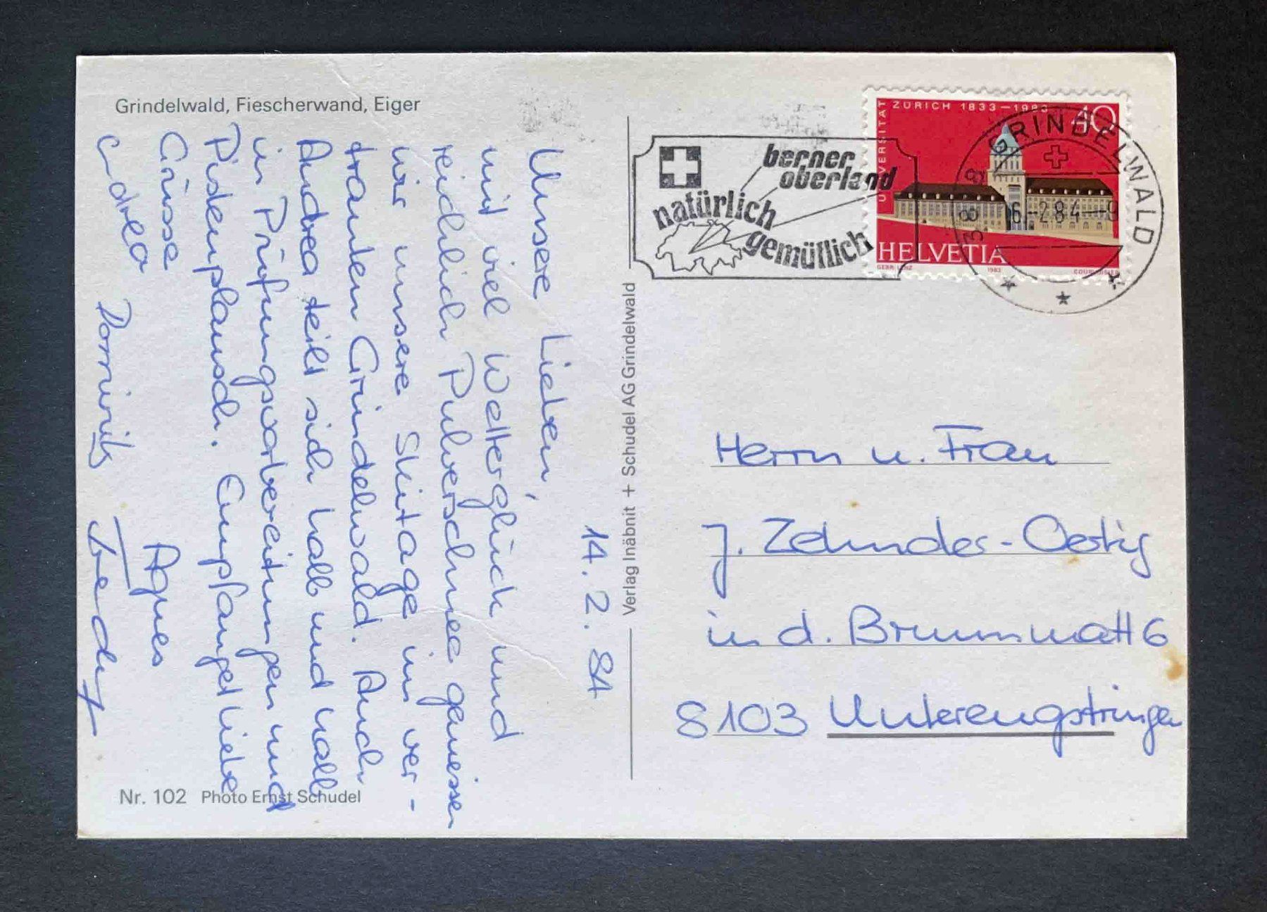 Cartoline postali: AK Grindelwald Fiescherwand Eiger – Usato da Goldau venduto da artelier1 1