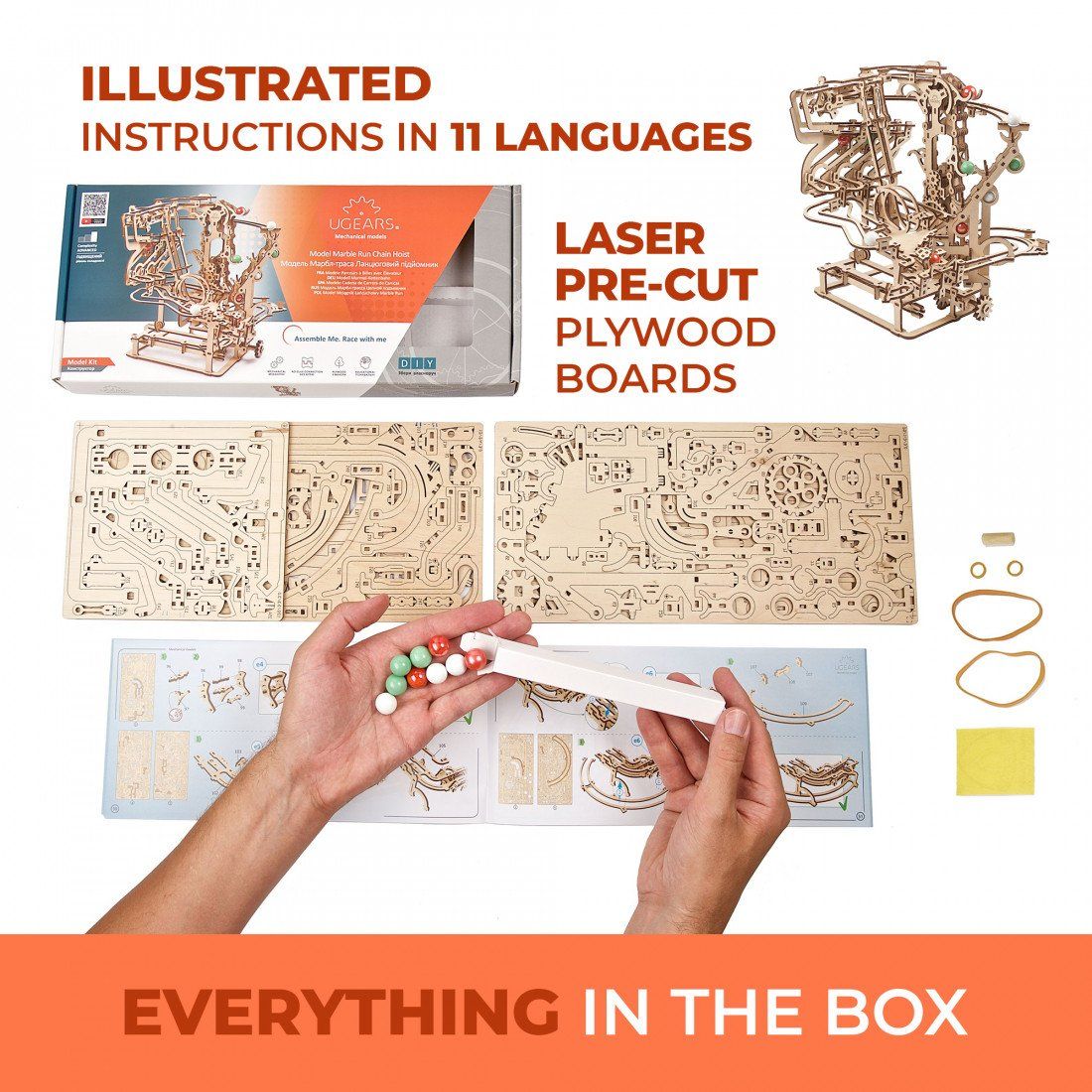 Spielzeuge: Ugears Kugelbahn Murmelbahn Achterbahn – Neu und originalverpackt aus Meilen von Edihau 3