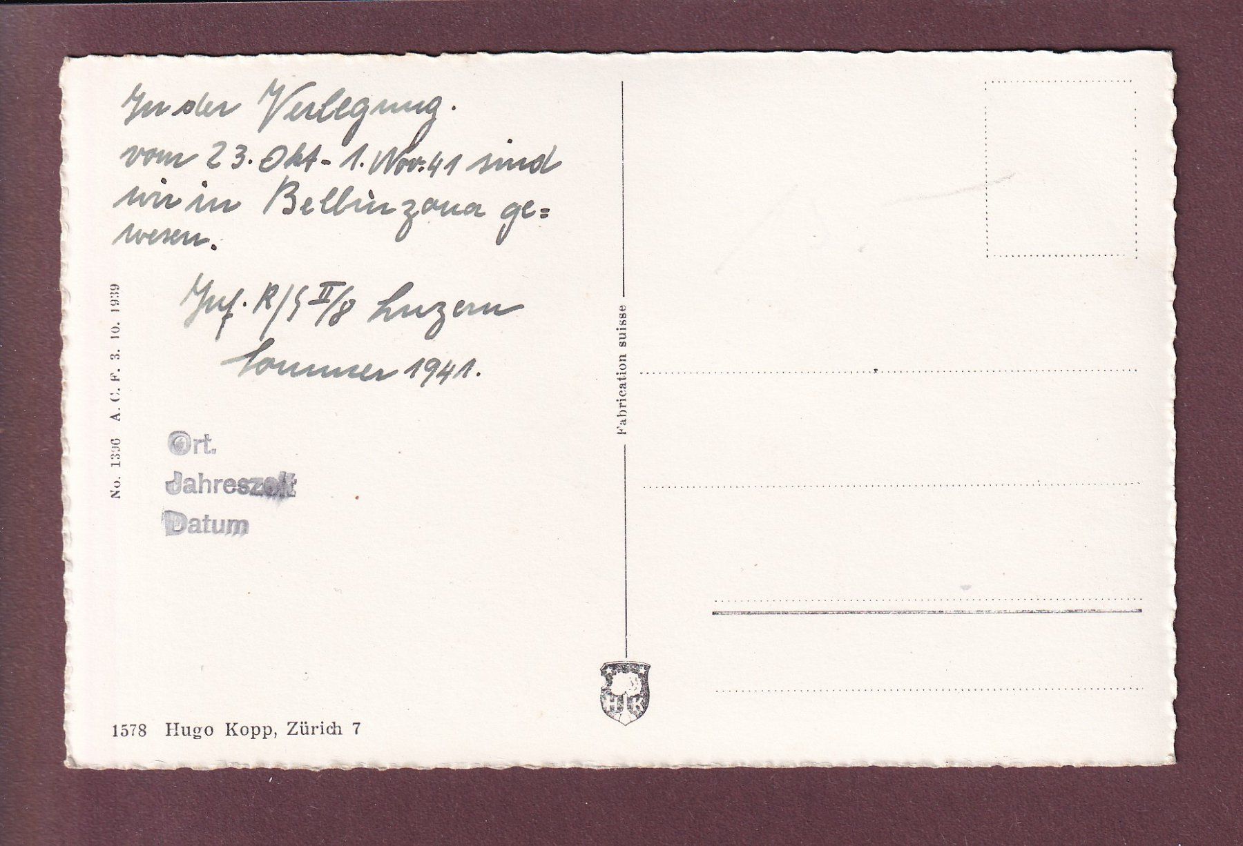 Cartoline postali: BELLINZONA - Stazione – Usato da Pully venduto da nicecards 1