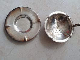 Vintage silber Teesieb mit Schälchen ( Portugal)