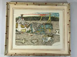Alois Carigiet Lithografie original Künstlerprobe