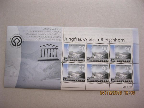 Tutti i francobolli: 2003  UNESCO Jungfrau-Aletsch-Bietschhor – Nuovo (secondo la descrizione) da Affoltern am Albis venduto da Andrezc