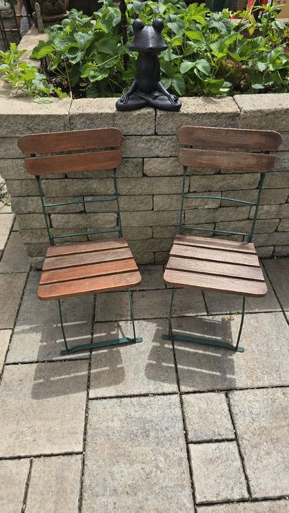 2 x Biergarten Stühle / Klappstuhl Holz ( insg. 10 Stk.) Kaufen auf