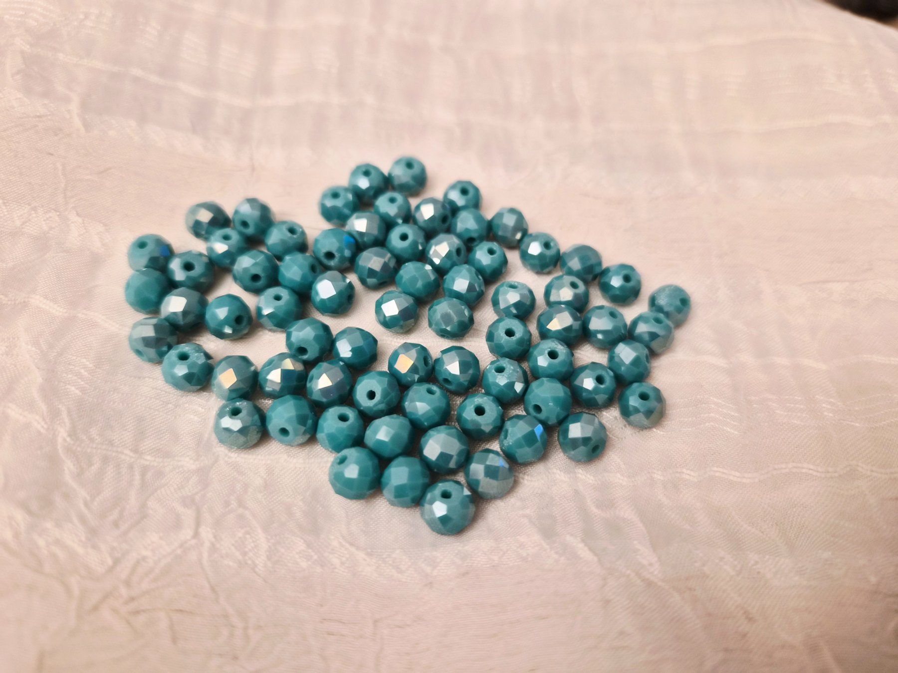 Perle (finte): Glasschliffperlen 8mm türkis 70 stk – Nuovo e nell'imballaggio originale da Dietikon venduto da Eleda 2