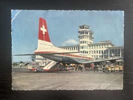 Carte postale Swissair Zurich Kloten avion 1959 écrite