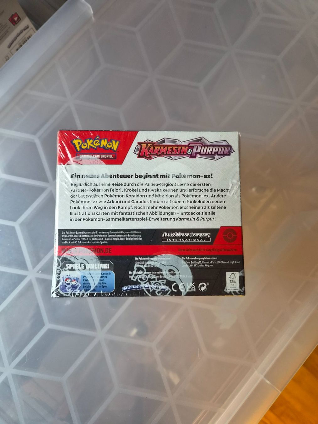 Pokémon Carte collezionabili: Pokémon Display Karmesin & Purpur DE sealed – Nuovo (secondo la descrizione) da Sisseln AG venduto da schenk-figuren 2