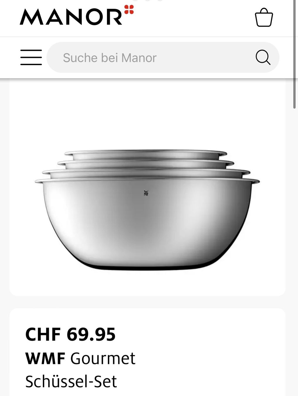 WMF Schalen: WMF Gourmet Schüssel Set – Gebraucht aus Langenthal von
