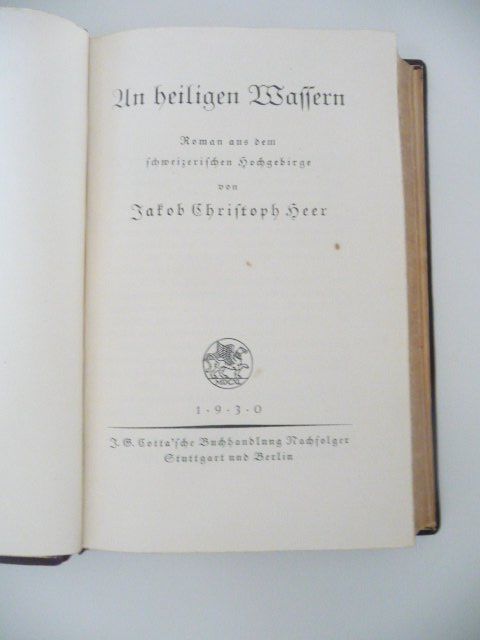 Libri: 1930  An heiligen Wassern / J. Heer – Usato da Kloten venduto da zimboida 3