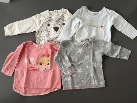 4 Langarmshirts Baby Mädchen gemischt Gr74