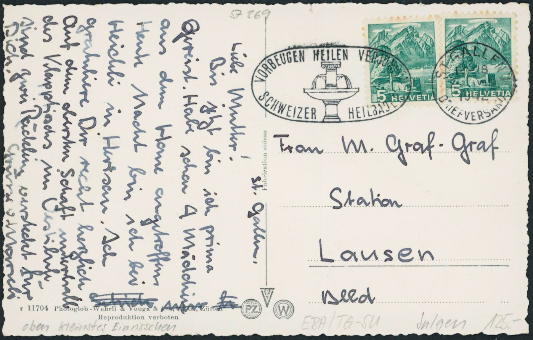 Cartoline postali: TG Sulgen - Bahnhof - Bahn – Usato da Schindellegi venduto da leecollect 1