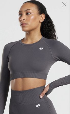 Damen Sportshirt langarm grau nahtlos